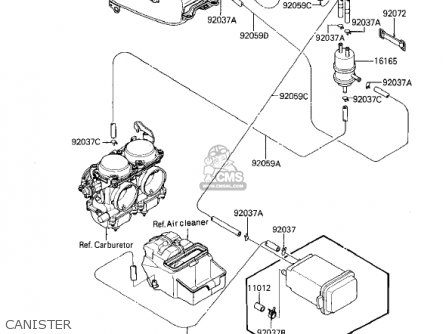 CANISTER - EX250E2 NINJA 250R 1987 USA CALIFORNIA CANADA