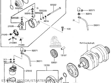 STARTER MOTOR/STARTER CLUTCH - EX250E2 NINJA 250R 1987 USA CALIFORNIA CANADA