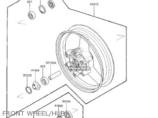 FRONT WHEEL/HUB - EX250E2 NINJA 250R 1987 USA CALIFORNIA CANADA