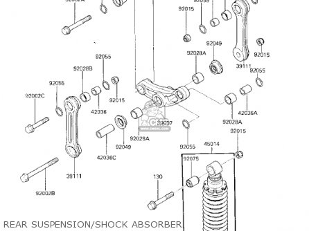 REAR SUSPENSION/SHOCK ABSORBER - EX250E2 NINJA 250R 1987 USA CALIFORNIA CANADA