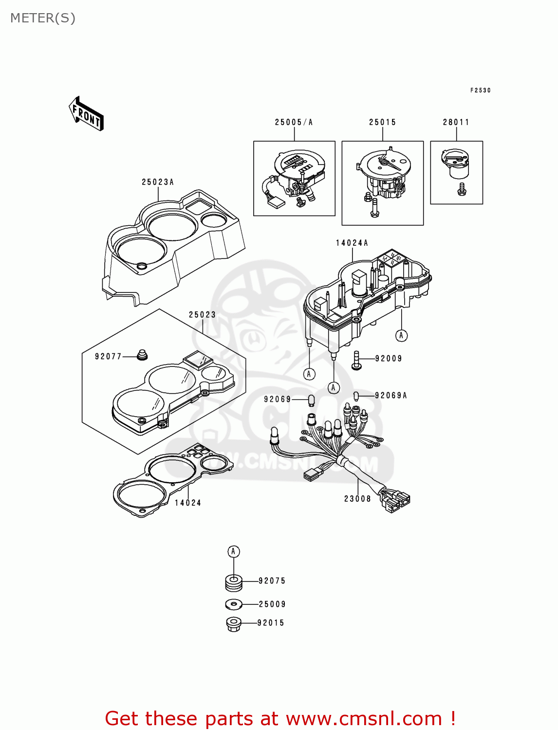 METER(S) EX250F10 NINJA 250R 1996 USA CALIFORNIA CANADA