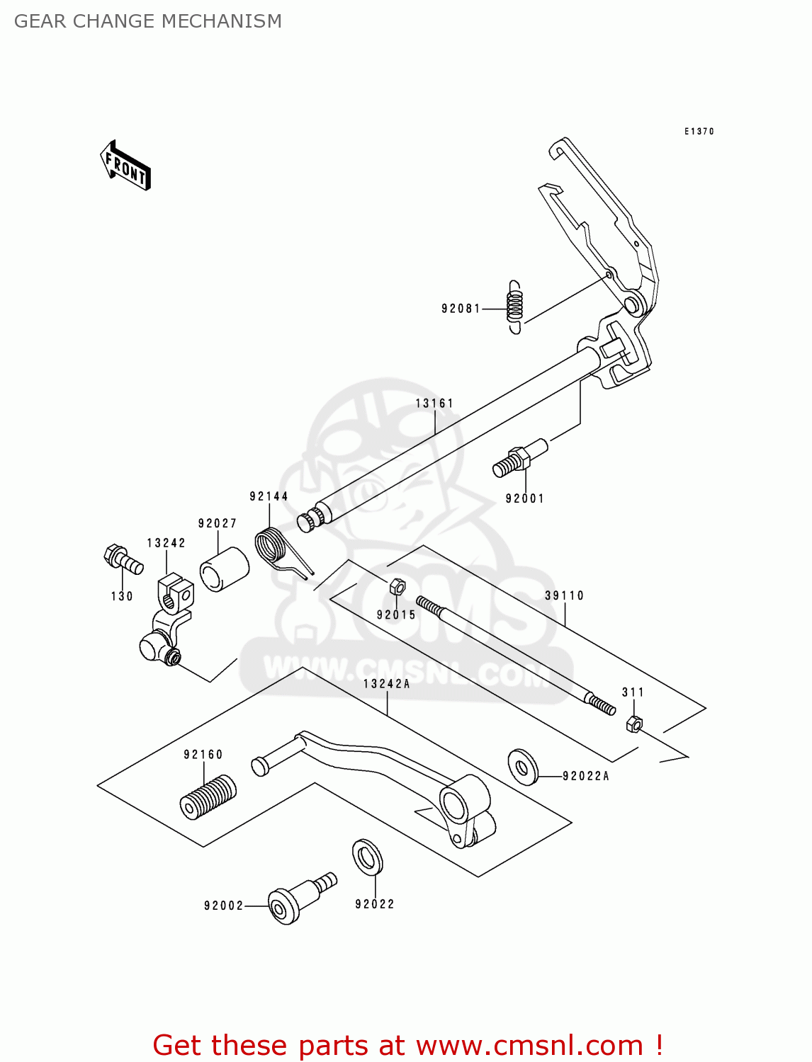 GEAR CHANGE MECHANISM EX250F11 NINJA 250R 1997 USA CALIFORNIA CANADA