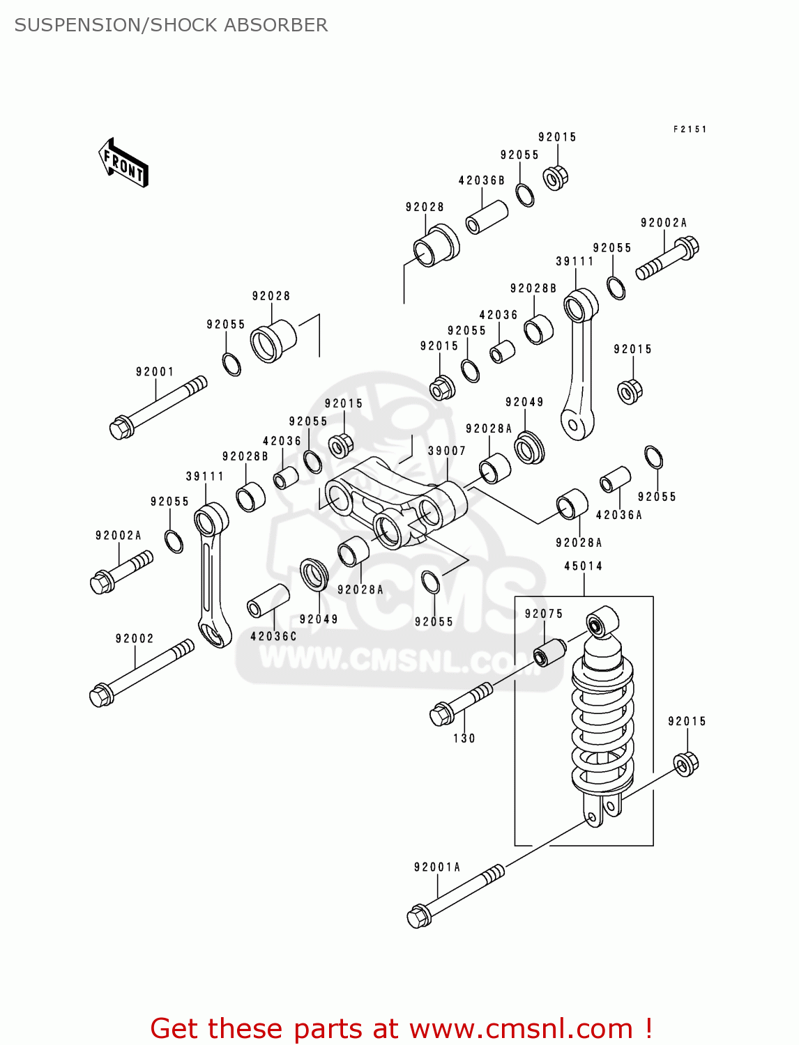 SUSPENSION/SHOCK ABSORBER EX250F11 NINJA 250R 1997 USA CALIFORNIA CANADA