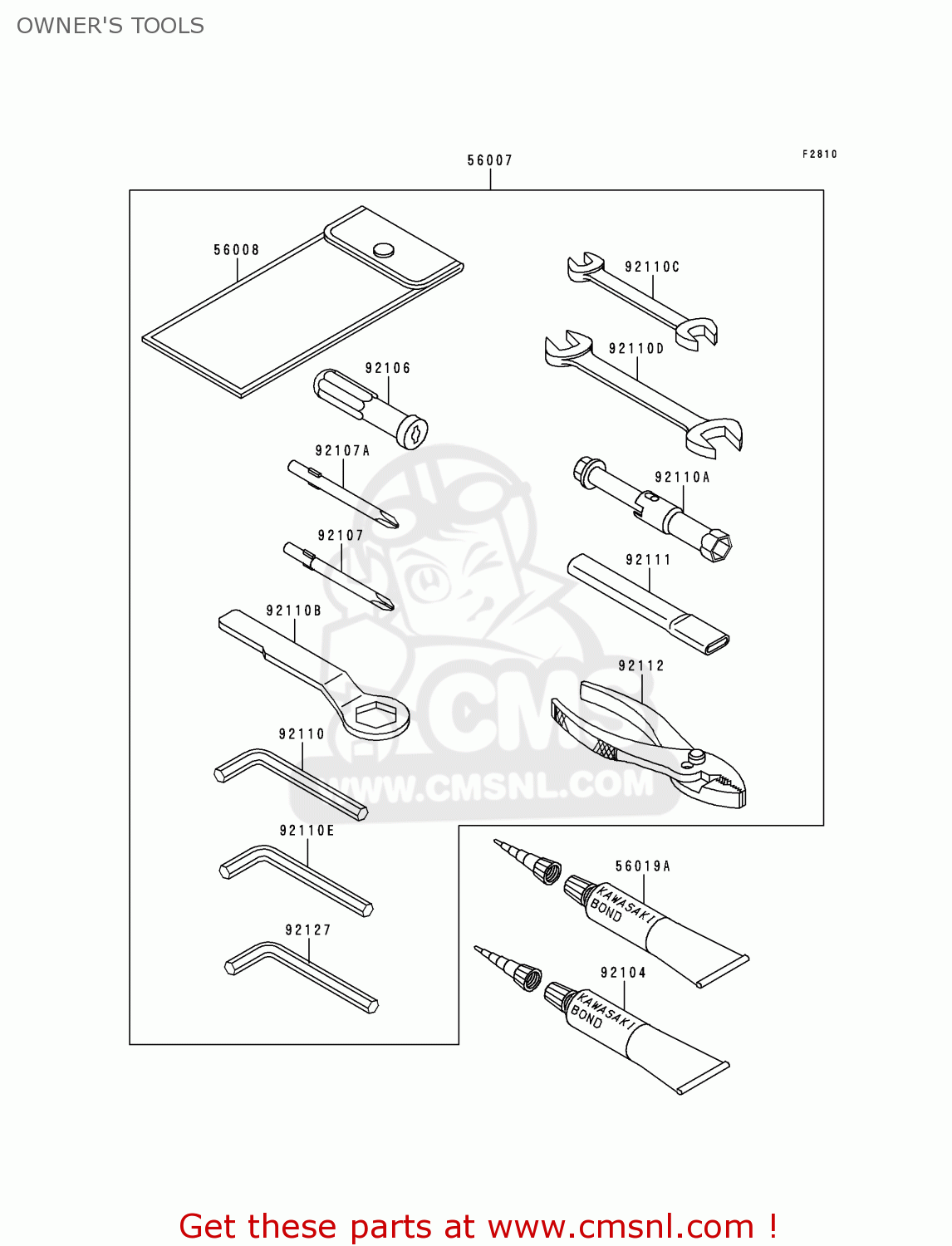 OWNER'S TOOLS EX250F11 NINJA 250R 1997 USA CALIFORNIA CANADA