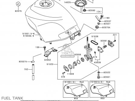 FUEL TANK - EX250F11 NINJA 250R 1997 USA CALIFORNIA CANADA