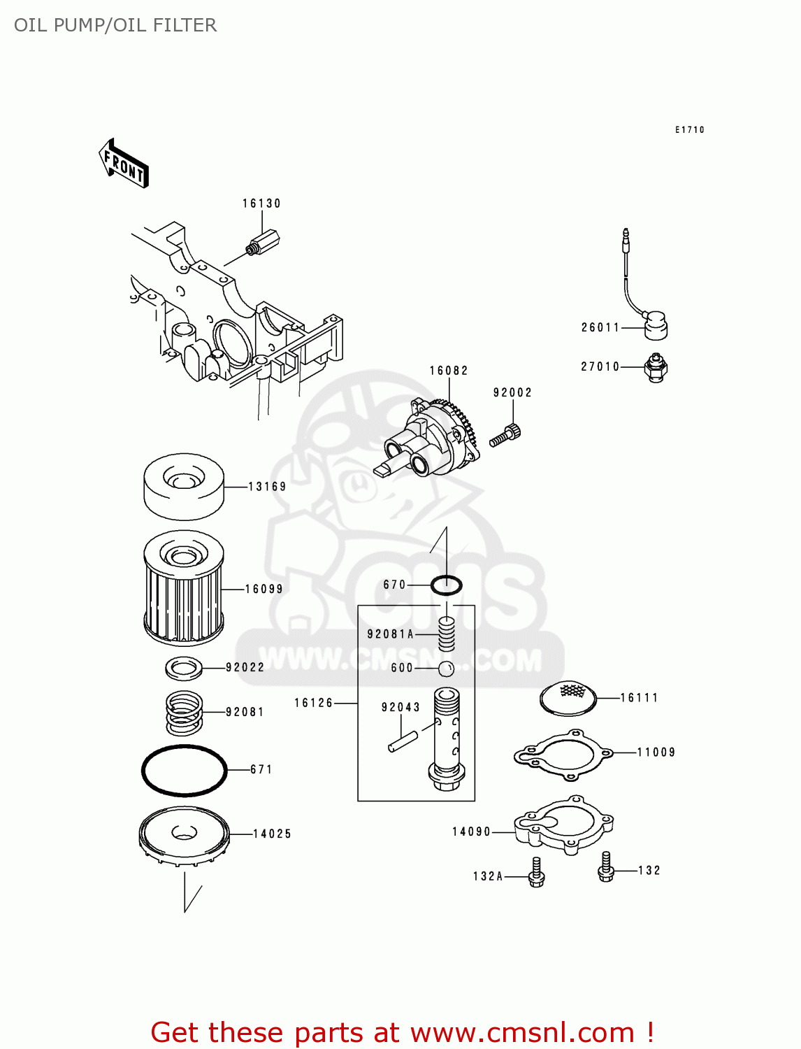 Kawasaki EX250F12 NINJA 250R 1998 USA CALIFORNIA CANADA OIL PUMP/OIL ...