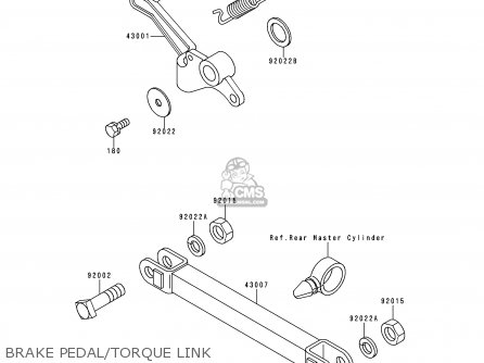 BRAKE PEDAL/TORQUE LINK - EX250F12 NINJA 250R 1998 USA CALIFORNIA CANADA