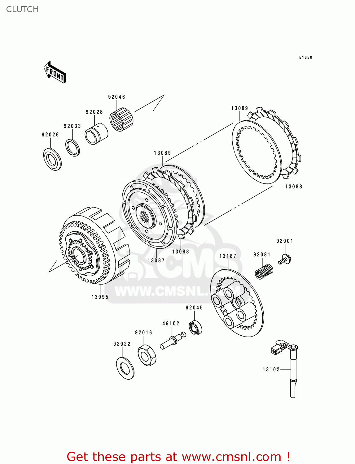 CLUTCH EX250F13 NINJA 250R 1999 USA CALIFORNIA CANADA