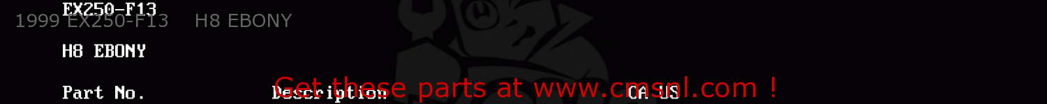 1999 EX250-F13    H8 EBONY EX250F13 NINJA 250R 1999 USA CALIFORNIA CANADA