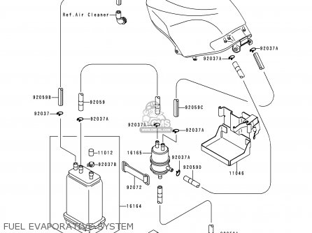 FUEL EVAPORATIVE SYSTEM - EX250F13 NINJA 250R 1999 USA CALIFORNIA CANADA