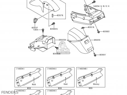 FENDERS - EX250F13 NINJA 250R 1999 USA CALIFORNIA CANADA