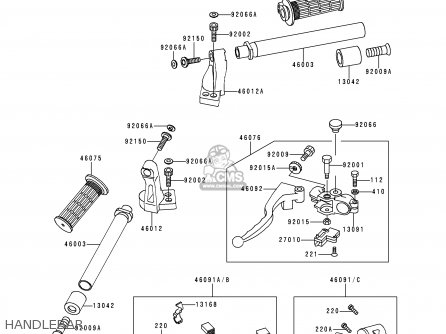 HANDLEBAR - EX250F13 NINJA 250R 1999 USA CALIFORNIA CANADA