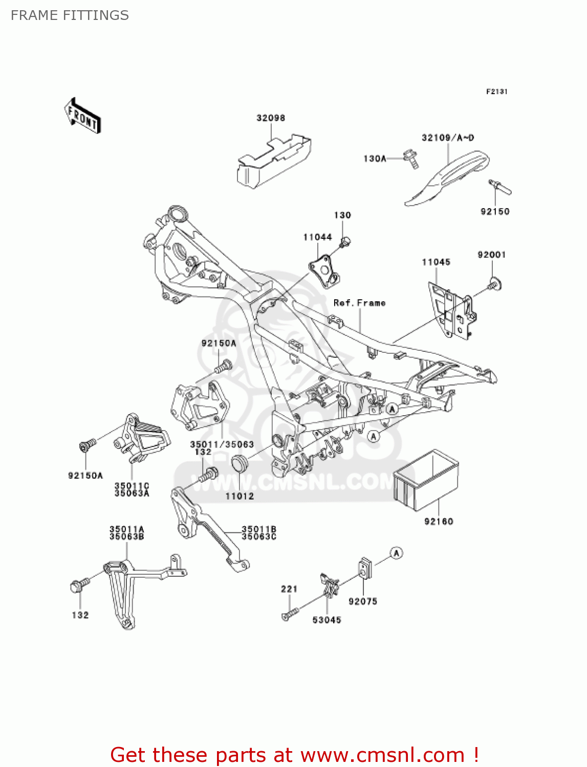 FRAME FITTINGS EX250F15 NINJA 250R 2001 USA CALIFORNIA