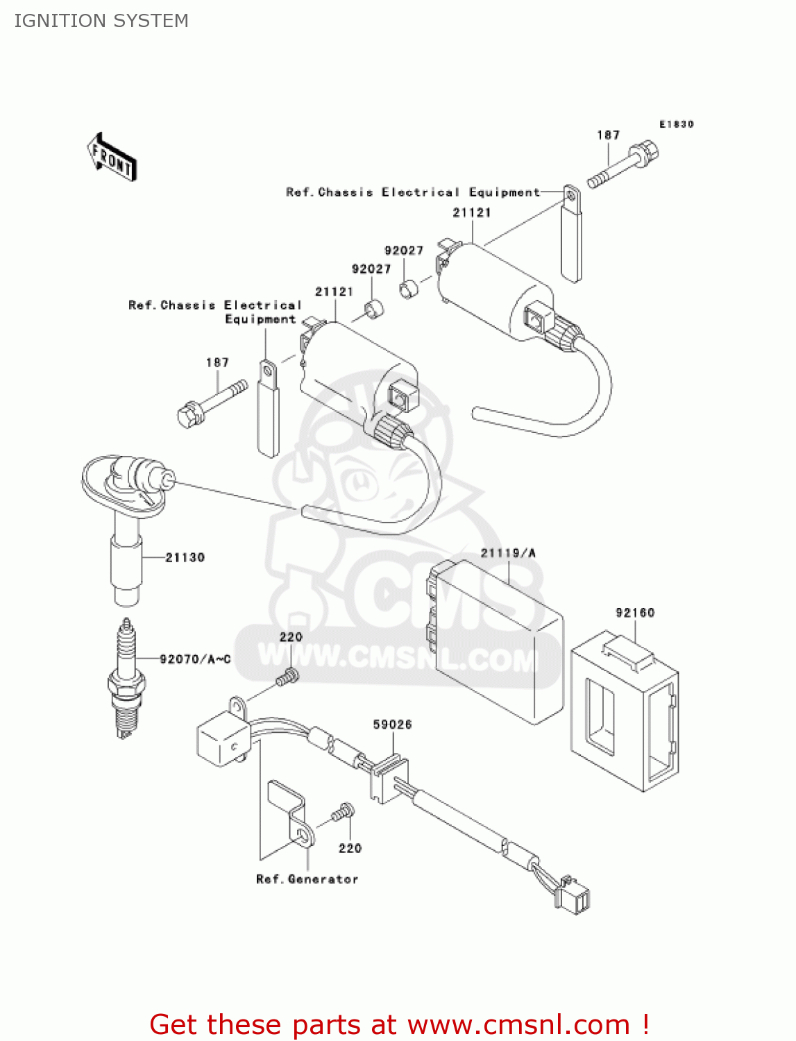 IGNITION SYSTEM EX250F15 NINJA 250R 2001 USA CALIFORNIA