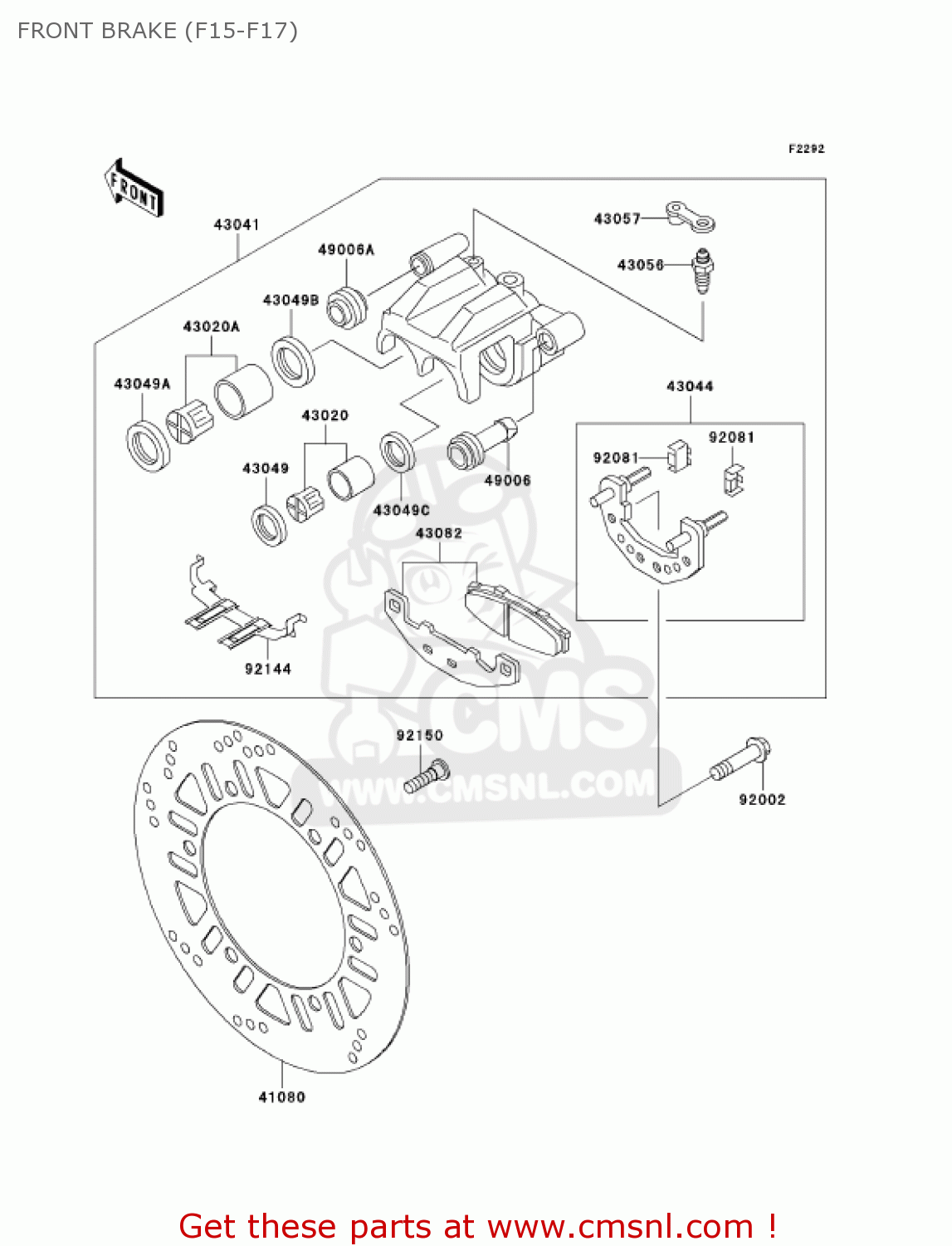 FRONT BRAKE (F15-F17) EX250F15 NINJA 250R 2001 USA CALIFORNIA