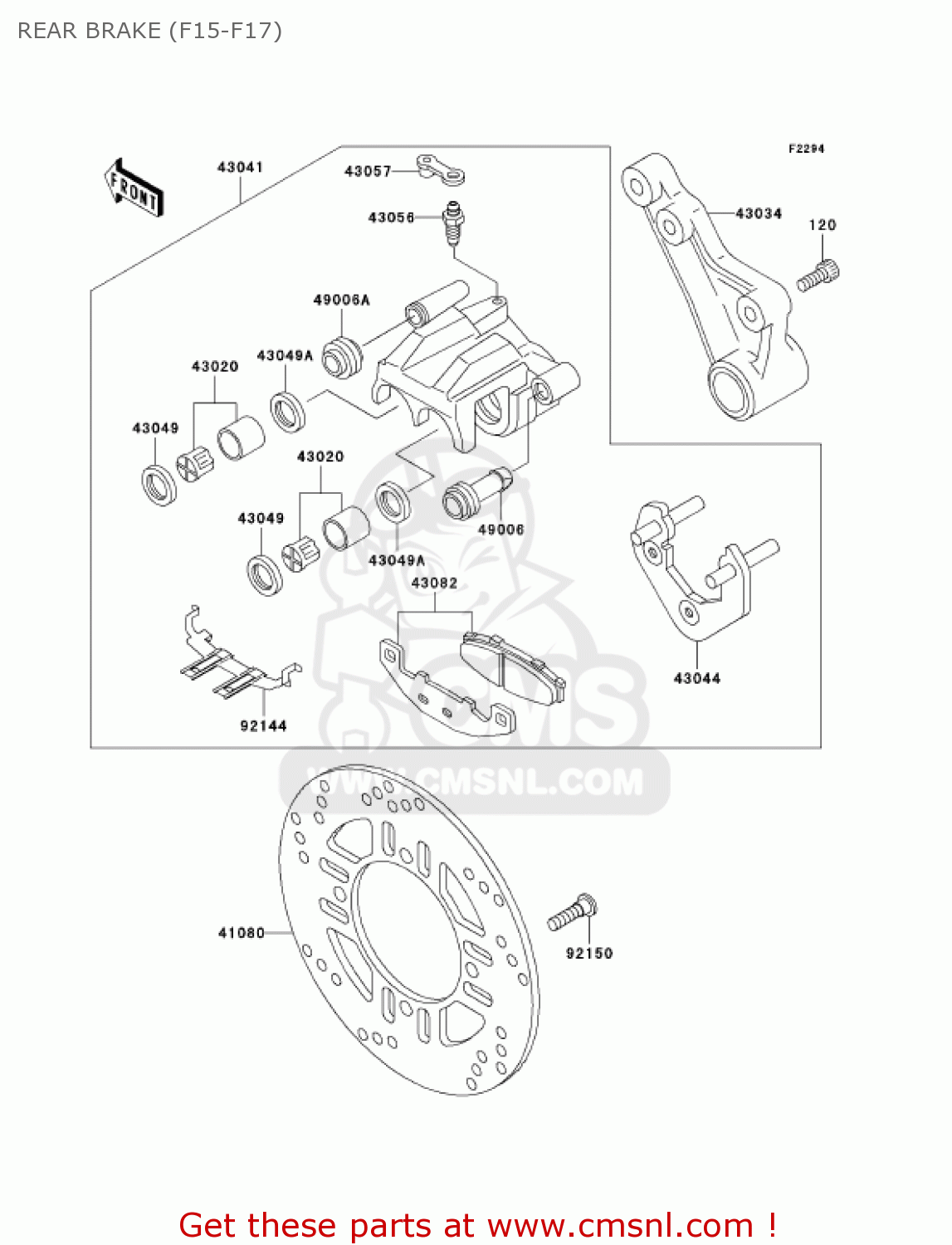 REAR BRAKE (F15-F17) EX250F15 NINJA 250R 2001 USA CALIFORNIA