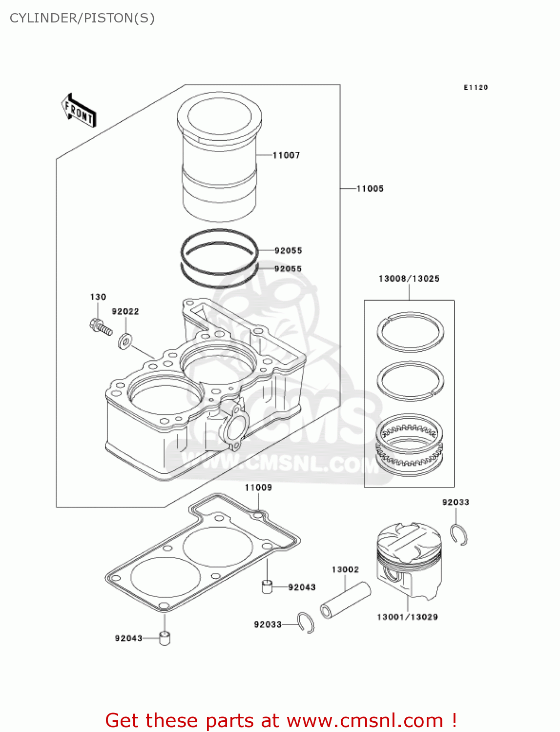 CYLINDER/PISTON(S) EX250F15 NINJA 250R 2001 USA CALIFORNIA