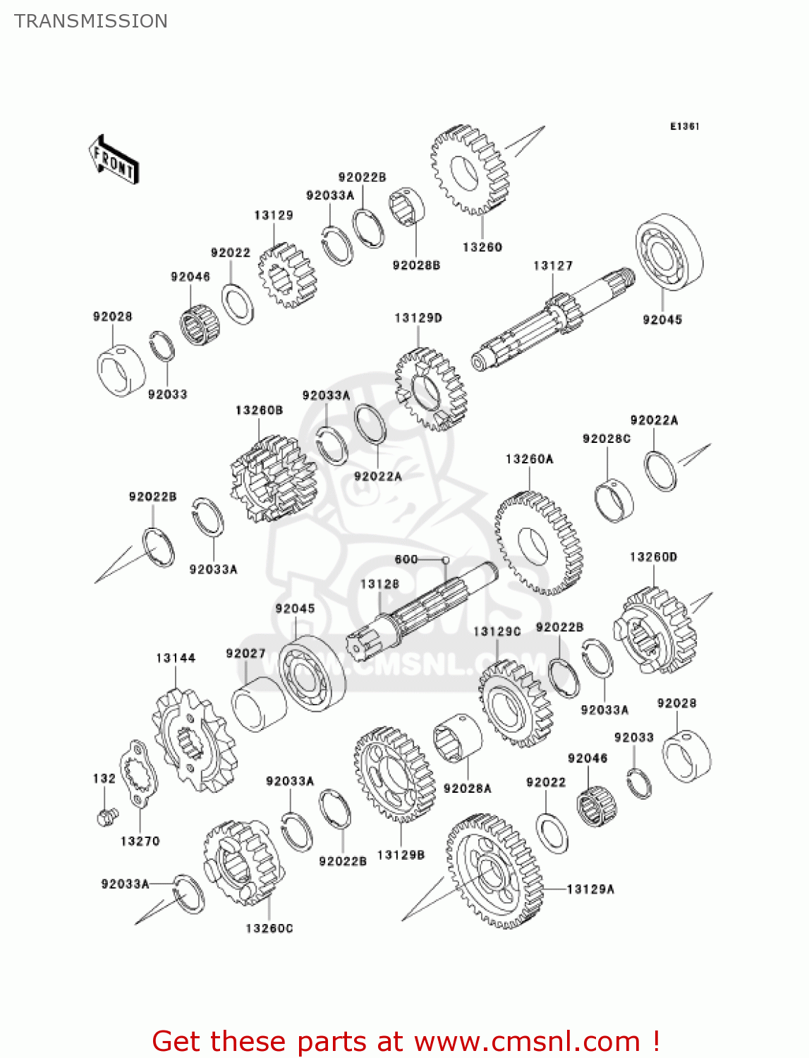 TRANSMISSION EX250F15 NINJA 250R 2001 USA CALIFORNIA