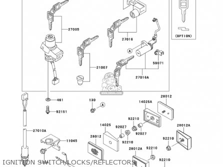 IGNITION SWITCH/LOCKS/REFLECTORS - EX250F15 NINJA 250R 2001 USA CALIFORNIA