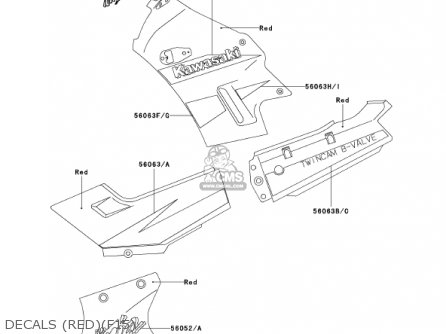 DECALS (RED)(F15) - EX250F15 NINJA 250R 2001 USA CALIFORNIA