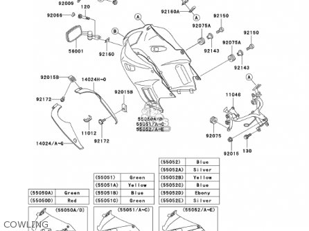 COWLING - EX250F15 NINJA 250R 2001 USA CALIFORNIA