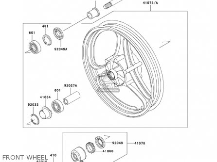 FRONT WHEEL - EX250F15 NINJA 250R 2001 USA CALIFORNIA