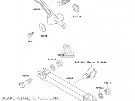 BRAKE PEDAL/TORQUE LINK - EX250F15 NINJA 250R 2001 USA CALIFORNIA