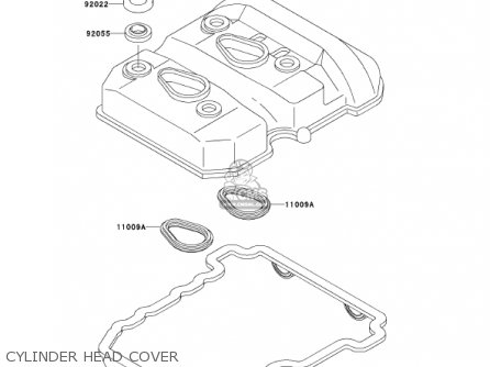 CYLINDER HEAD COVER - EX250F15 NINJA 250R 2001 USA CALIFORNIA
