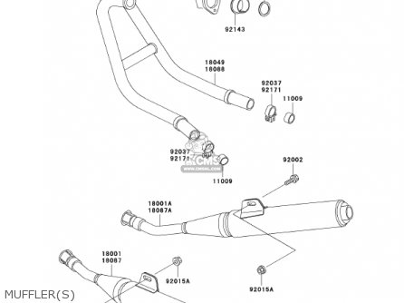 MUFFLER(S) - EX250F15 NINJA 250R 2001 USA CALIFORNIA