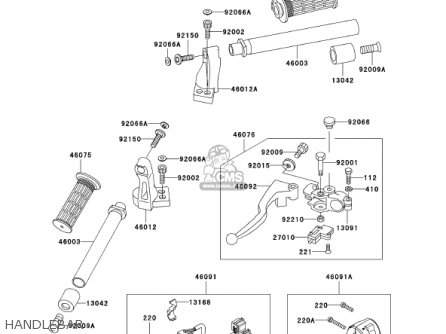 HANDLEBAR - EX250F15 NINJA 250R 2001 USA CALIFORNIA
