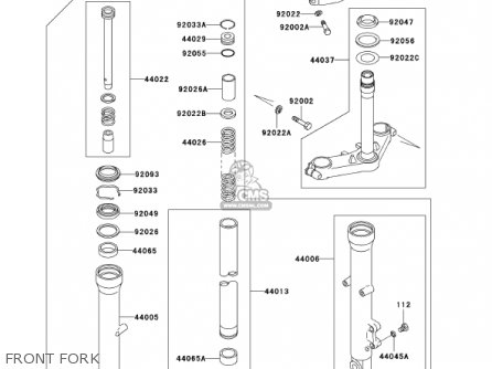 FRONT FORK - EX250F15 NINJA 250R 2001 USA CALIFORNIA