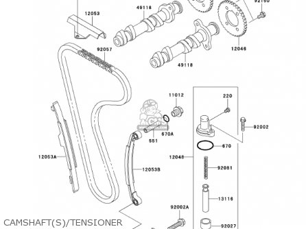 CAMSHAFT(S)/TENSIONER - EX250F15 NINJA 250R 2001 USA CALIFORNIA