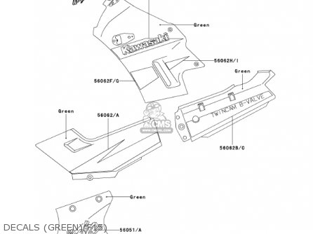 DECALS (GREEN)(F15) - EX250F15 NINJA 250R 2001 USA CALIFORNIA