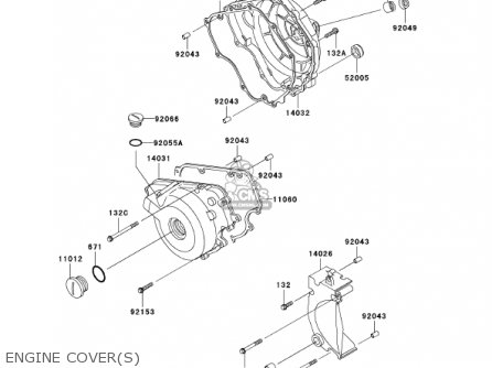 ENGINE COVER(S) - EX250F15 NINJA 250R 2001 USA CALIFORNIA