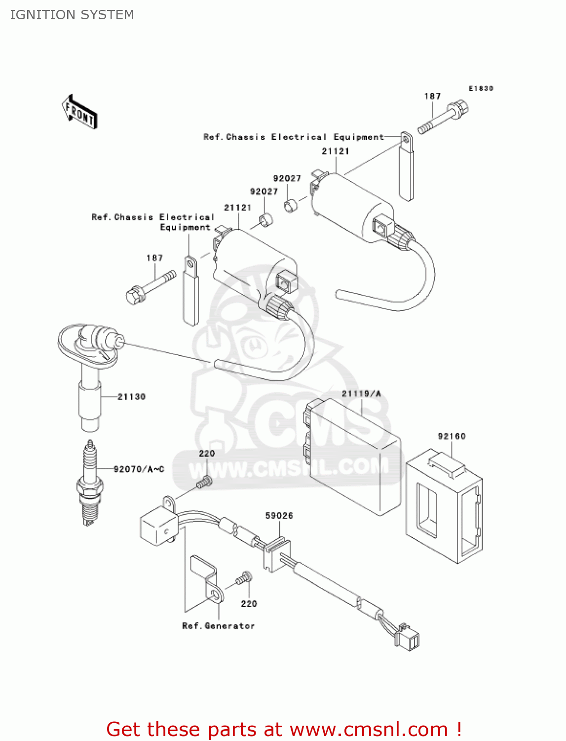 IGNITION SYSTEM EX250F16 NINJA 250R 2002 USA CALIFORNIA