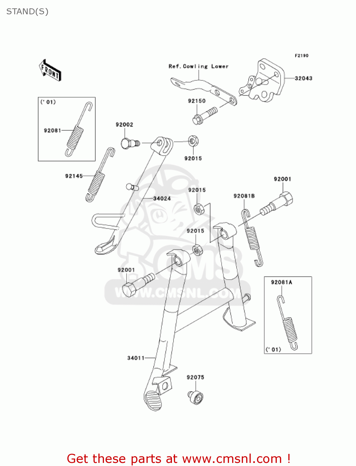 STAND(S) EX250F16 NINJA 250R 2002 USA CALIFORNIA