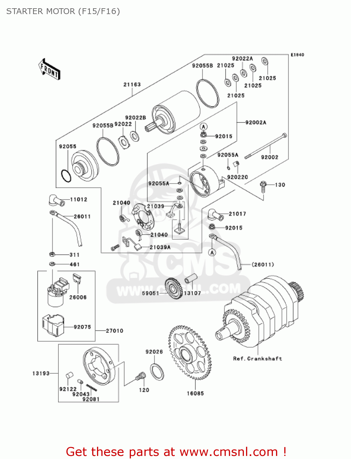 STARTER MOTOR (F15/F16) EX250F16 NINJA 250R 2002 USA CALIFORNIA