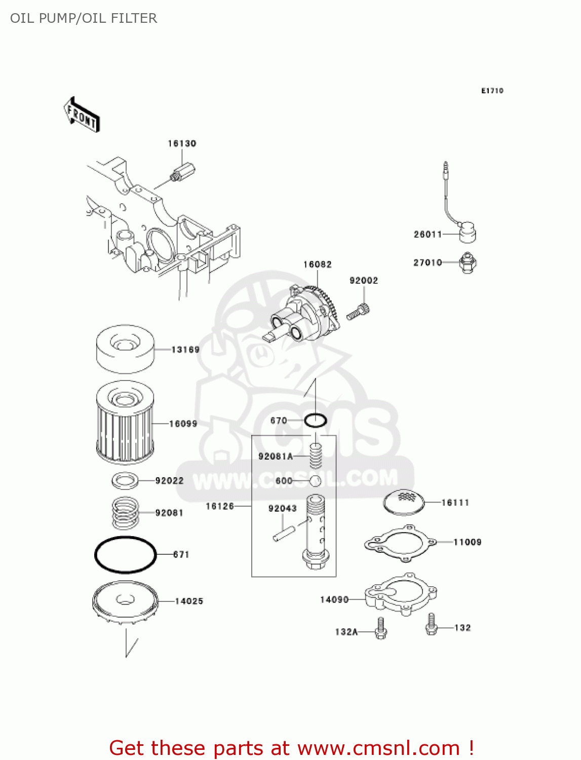 OIL PUMP/OIL FILTER EX250F16 NINJA 250R 2002 USA CALIFORNIA