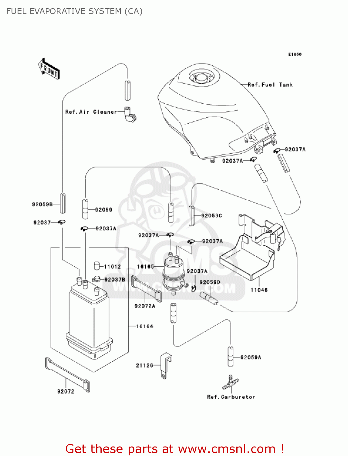 FUEL EVAPORATIVE SYSTEM (CA) EX250F16 NINJA 250R 2002 USA CALIFORNIA