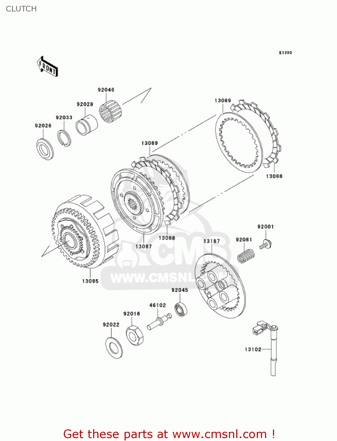 CLUTCH EX250F16 NINJA 250R 2002 USA CALIFORNIA
