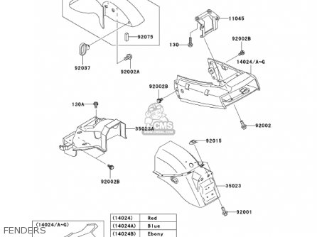 FENDERS - EX250F16 NINJA 250R 2002 USA CALIFORNIA