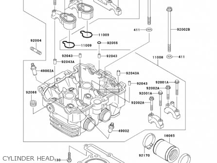 CYLINDER HEAD - EX250F16 NINJA 250R 2002 USA CALIFORNIA