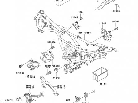 FRAME FITTINGS - EX250F16 NINJA 250R 2002 USA CALIFORNIA