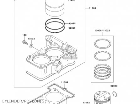 CYLINDER/PISTON(S) - EX250F16 NINJA 250R 2002 USA CALIFORNIA
