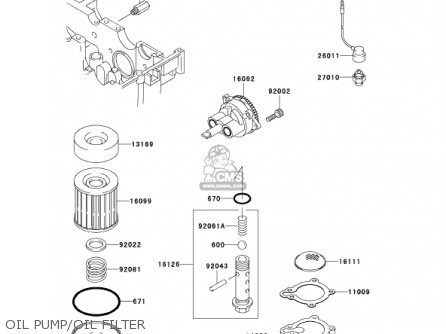 OIL PUMP/OIL FILTER - EX250F16 NINJA 250R 2002 USA CALIFORNIA