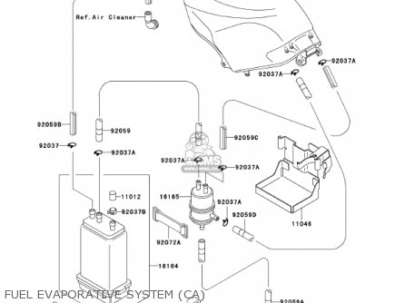FUEL EVAPORATIVE SYSTEM (CA) - EX250F16 NINJA 250R 2002 USA CALIFORNIA
