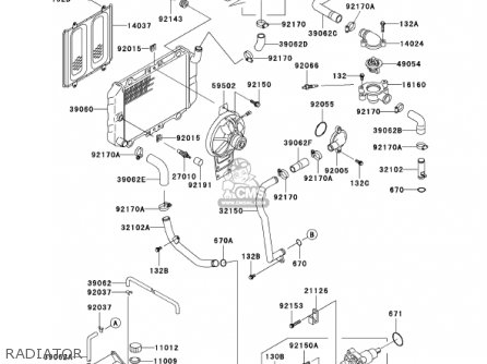 RADIATOR - EX250F16 NINJA 250R 2002 USA CALIFORNIA