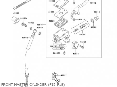 FRONT MASTER CYLINDER (F15-F18) - EX250F16 NINJA 250R 2002 USA CALIFORNIA