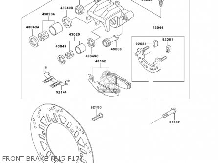 FRONT BRAKE (F15-F17) - EX250F16 NINJA 250R 2002 USA CALIFORNIA