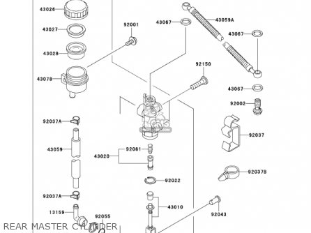REAR MASTER CYLINDER - EX250F16 NINJA 250R 2002 USA CALIFORNIA